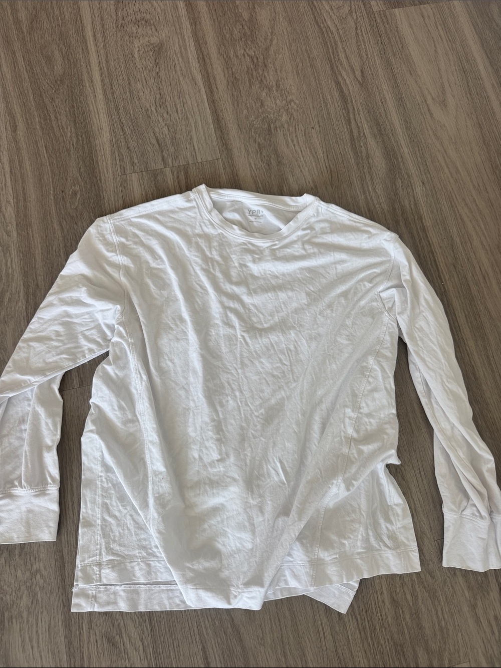 Women's White Long-Sleeve Crewneck long sleeve YPB tee